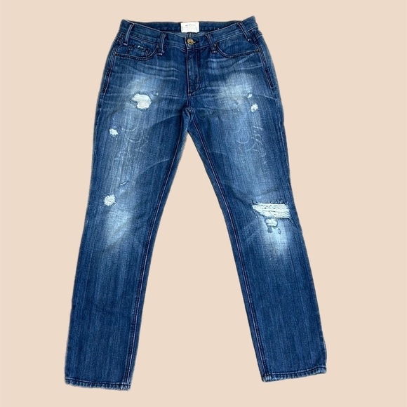 McGuire Denim Women’s Mid-Rise Distressed Straight Leg Jeans Blue Sz 24 - Picture 1 of 12